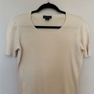 Ann Taylor Ivory Silk Knit Top